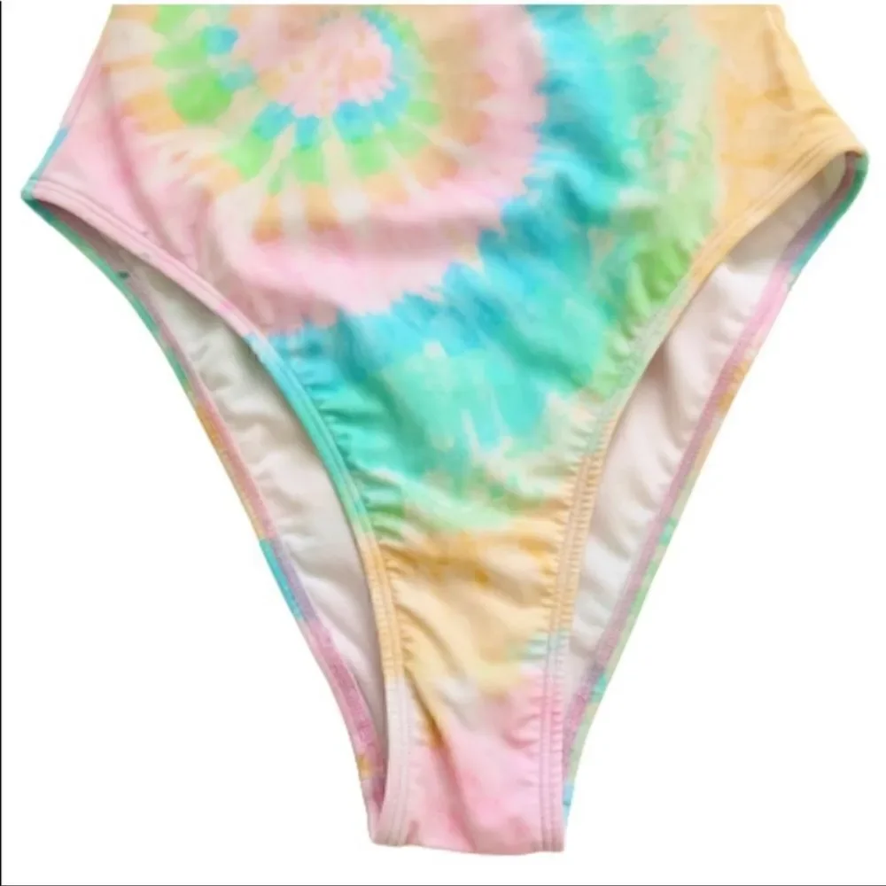 Stoney Clover Lane x Target Rainbow Tie Dye One Piece Swimsuit Size XS NWOT